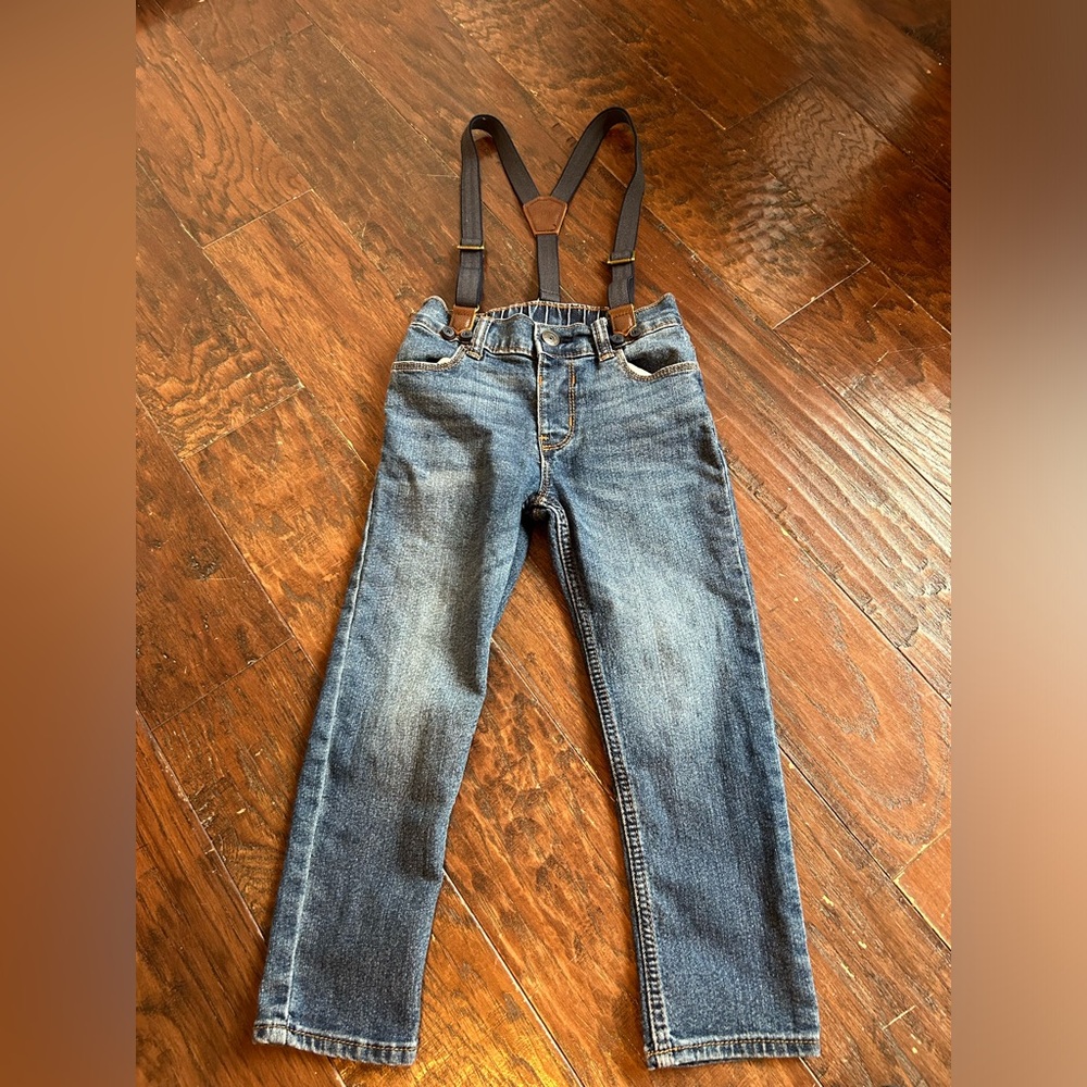 Oshkosh blue jeans with suspenders